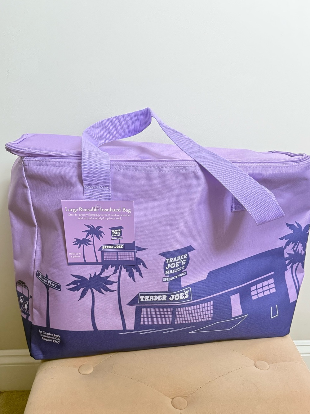 Trader Joe's Large Reusable Insulated Bag - Lavender
